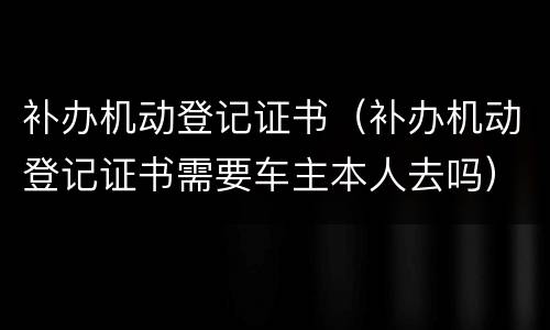 补办机动登记证书（补办机动登记证书需要车主本人去吗）