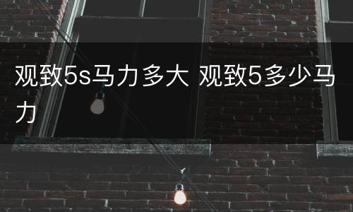 观致5s马力多大 观致5多少马力