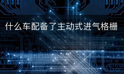 什么车配备了主动式进气格栅