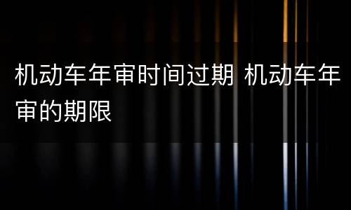 机动车年审时间过期 机动车年审的期限