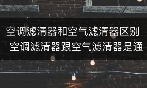 空调滤清器和空气滤清器区别 空调滤清器跟空气滤清器是通用的吗