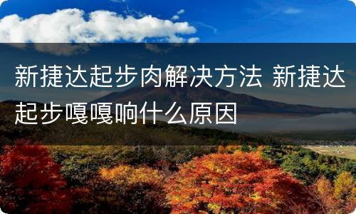 新捷达起步肉解决方法 新捷达起步嘎嘎响什么原因