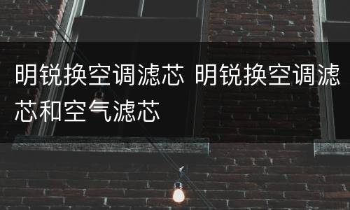 明锐换空调滤芯 明锐换空调滤芯和空气滤芯
