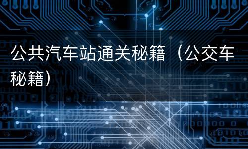 公共汽车站通关秘籍（公交车秘籍）