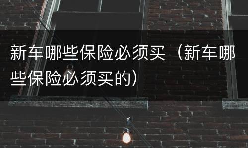 新车哪些保险必须买（新车哪些保险必须买的）