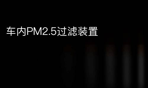 车内PM2.5过滤装置