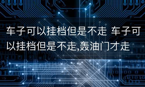 车子可以挂档但是不走 车子可以挂档但是不走,轰油门才走