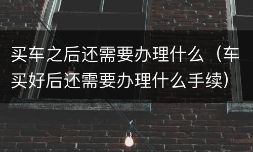 买车之后还需要办理什么（车买好后还需要办理什么手续）