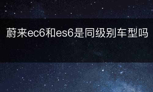 蔚来ec6和es6是同级别车型吗
