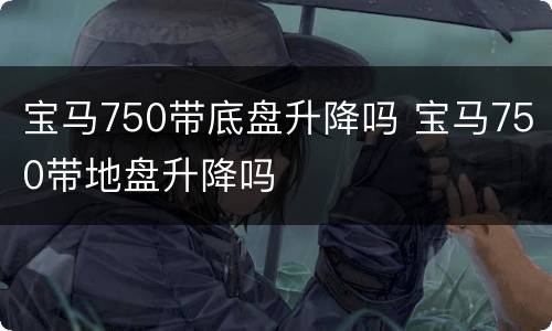 宝马750带底盘升降吗 宝马750带地盘升降吗