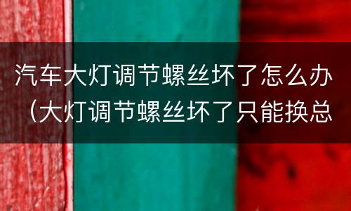 汽车大灯调节螺丝坏了怎么办（大灯调节螺丝坏了只能换总成了吗）