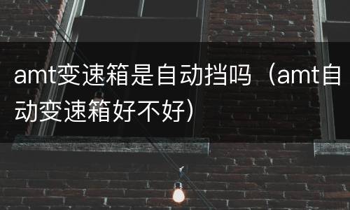 amt变速箱是自动挡吗（amt自动变速箱好不好）