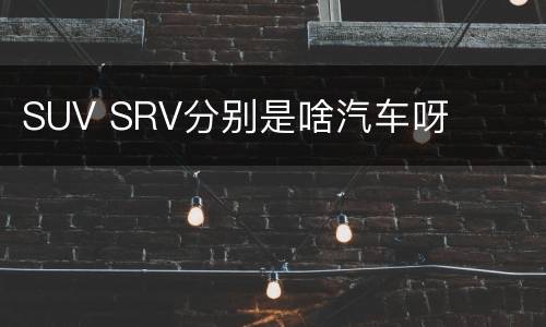 SUV SRV分别是啥汽车呀
