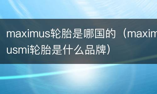 maximus轮胎是哪国的（maximusmi轮胎是什么品牌）