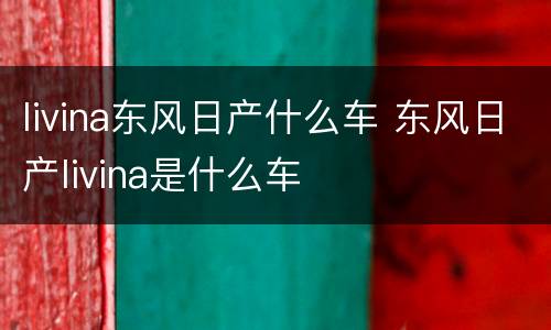 livina东风日产什么车 东风日产livina是什么车
