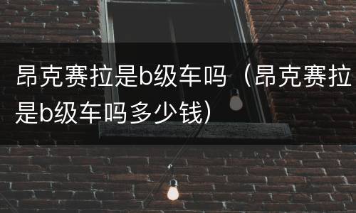 昂克赛拉是b级车吗（昂克赛拉是b级车吗多少钱）