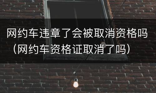 网约车违章了会被取消资格吗（网约车资格证取消了吗）