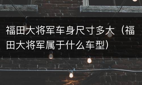 福田大将军车身尺寸多大（福田大将军属于什么车型）