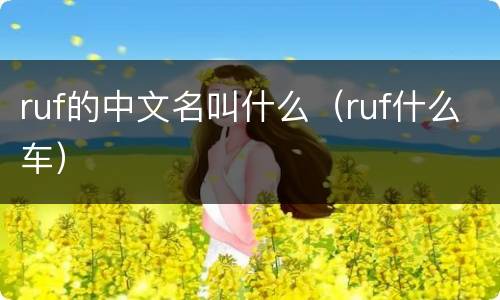 ruf的中文名叫什么（ruf什么车）