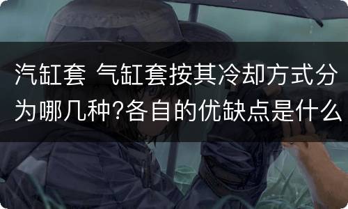 汽缸套 气缸套按其冷却方式分为哪几种?各自的优缺点是什么?