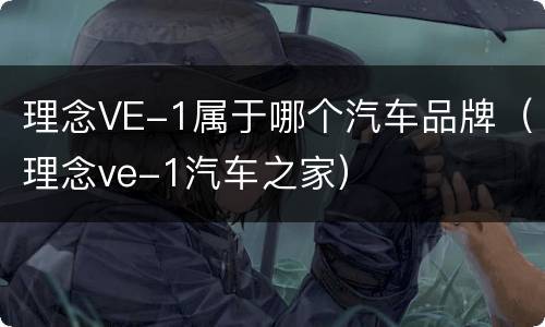 理念VE-1属于哪个汽车品牌（理念ve-1汽车之家）