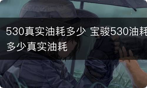 530真实油耗多少 宝骏530油耗多少真实油耗