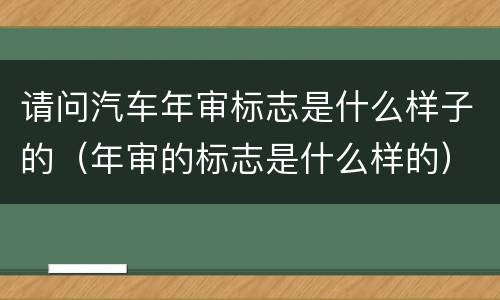 请问汽车年审标志是什么样子的（年审的标志是什么样的）
