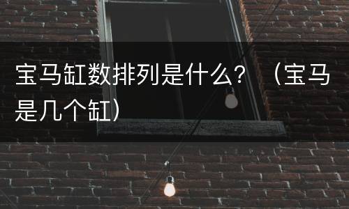 宝马缸数排列是什么？（宝马是几个缸）