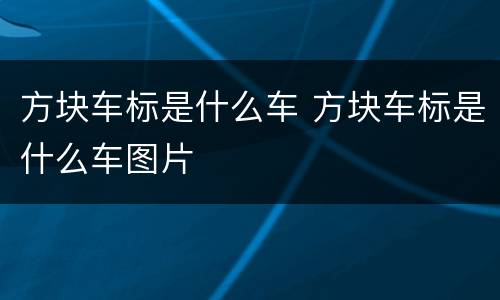 方块车标是什么车 方块车标是什么车图片
