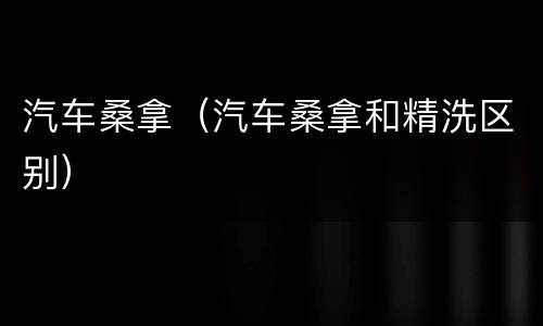 汽车桑拿（汽车桑拿和精洗区别）