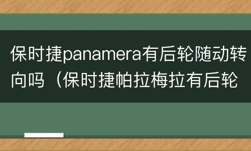 保时捷panamera有后轮随动转向吗（保时捷帕拉梅拉有后轮转向吗）