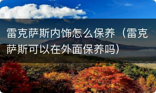 雷克萨斯内饰怎么保养（雷克萨斯可以在外面保养吗）