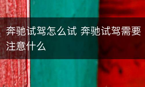 奔驰试驾怎么试 奔驰试驾需要注意什么