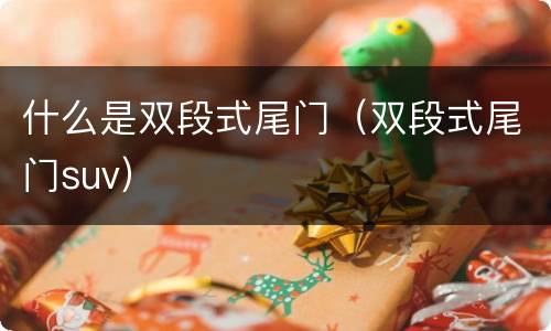 什么是双段式尾门（双段式尾门suv）