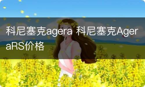 科尼塞克agera 科尼塞克AgeraRS价格