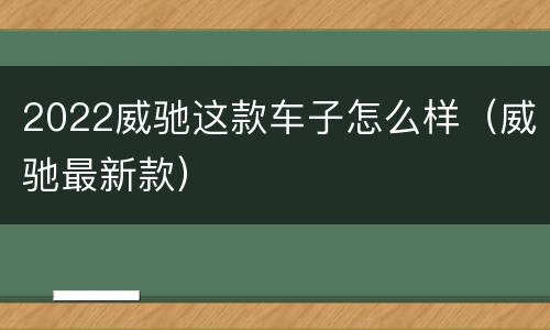 2022威驰这款车子怎么样（威驰最新款）