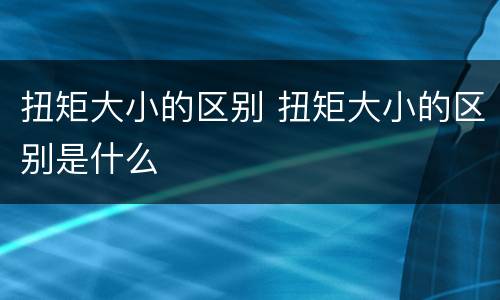 扭矩大小的区别 扭矩大小的区别是什么