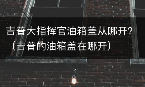 吉普大指挥官油箱盖从哪开？（吉普的油箱盖在哪开）
