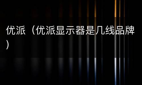优派（优派显示器是几线品牌）