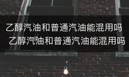 乙醇汽油和普通汽油能混用吗 乙醇汽油和普通汽油能混用吗燃油宝