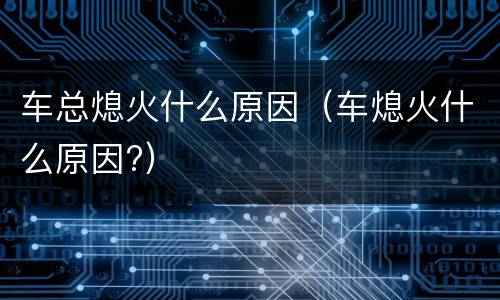 车总熄火什么原因（车熄火什么原因?）