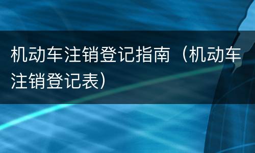 机动车注销登记指南（机动车注销登记表）