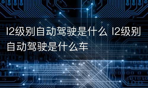 l2级别自动驾驶是什么 l2级别自动驾驶是什么车