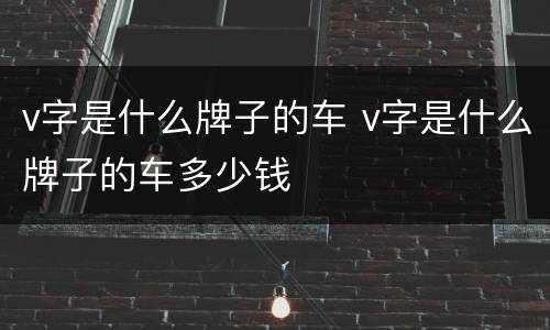 v字是什么牌子的车 v字是什么牌子的车多少钱