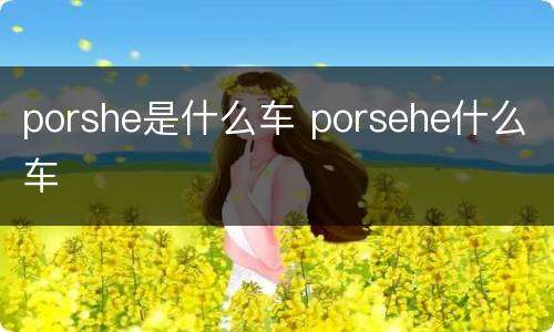 porshe是什么车 porsehe什么车