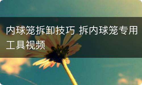 内球笼拆卸技巧 拆内球笼专用工具视频