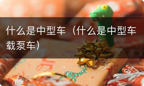 什么是中型车（什么是中型车载泵车）