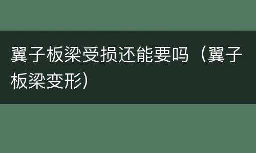 翼子板梁受损还能要吗（翼子板梁变形）