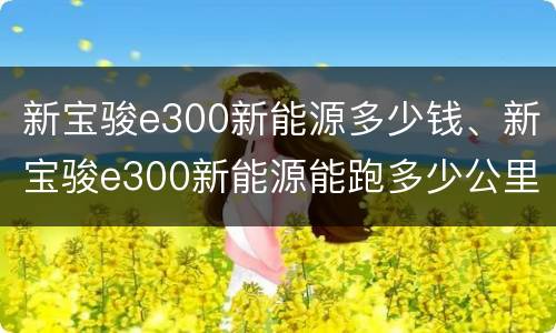 新宝骏e300新能源多少钱、新宝骏e300新能源能跑多少公里？