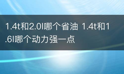 1.4t和2.0l哪个省油 1.4t和1.6l哪个动力强一点